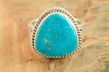 Genuine Kingman Turquoise Sterling Silver Ring